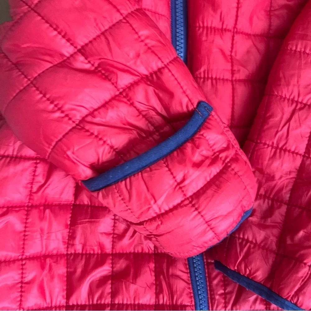 DKNY Baby Unisex Snowsuit 24M Zip Up One Piece Insulated Hooded Red Quilted